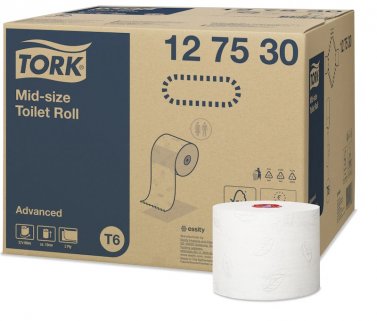 Toalettpapper Tork Mid Size Advanced T6 Vit 27rl