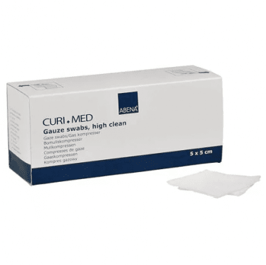 Curi-Med nonwovenkompress höggradigt ren Clean-box 5x5 cm