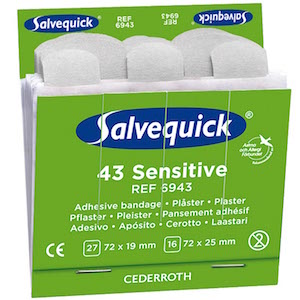 Salvequick Sensitive plåster refill till tavla - 43 st x 6