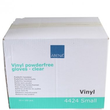 H4210 Abena Vinylhandskar S kartong - 1000 st. Vinylhandskar Small är puderfria och latexfria samt rekommenderas för enklare upp