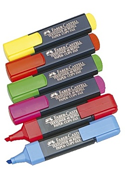 Överstrykningspennor set med 4 färger
