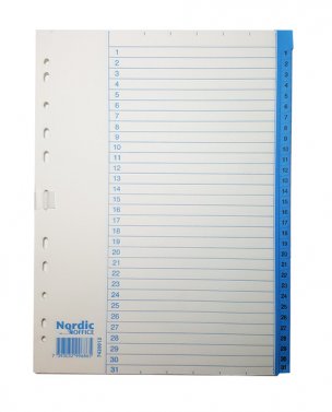 Pärm Register Papper 1-31