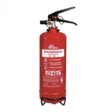 Brandsläckare röd 2 kg pulver Artikelnr X1400 Varumärke Nexa Innehåll 2 kg pulver Enhet st