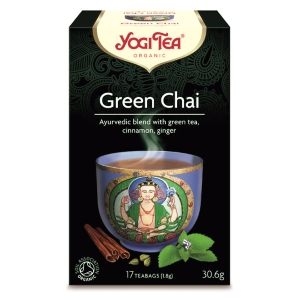 z9204 Yogi Te Green Chai ekologiskt 17p Yogi Tea Green Chai har en blandning av organiskt grönt te med friskhet från mynta