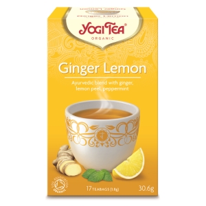 Z9206 Yogi Te Ginger Lemon ekologisk 17p Yogi Tea Ginger Lemon har en söt och uppfriskande smak från torkad ingefära och citron.