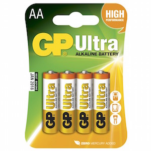 AA Batteri GP Ultra LR6 4-pack Artikelnr Z9306 Varumärke GP Innehåll 4-pack Enhet st