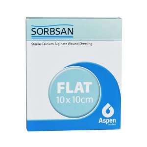 F5922 Alginat Sorbsan Flat 10x10cm -50% RABATT Alginatförband är enkelt och bekvämt att använda.